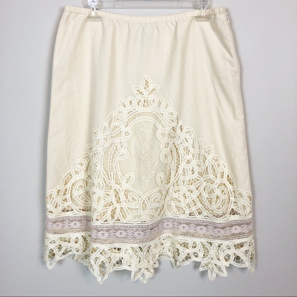 Soft Surroundings Dresses & Skirts - Soft Surroundings Lace Crochet Trim Skirt